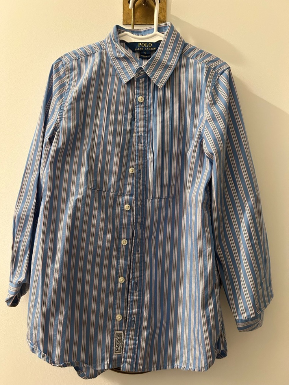 Polo by Ralph Lauren Blue and White Striped Button-Down Shirt